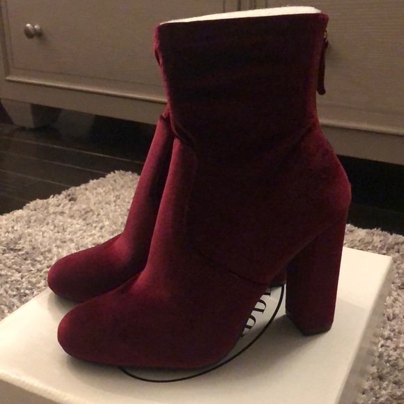 burgundy sock booties